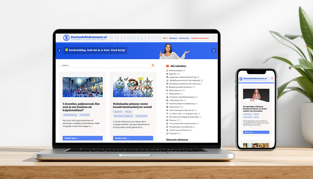 Welkom op de nieuwe website voor starter, ondernemer en adviseur!